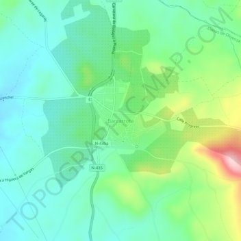 Mappa topografica Barcarrota, altitudine, rilievo
