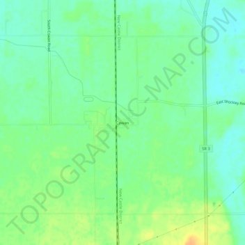 Mappa topografica Cowan, altitudine, rilievo