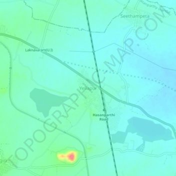 Mappa topografica Yellapur, altitudine, rilievo
