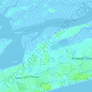 Mappa topografica Kiawah Island Bass Pond D-3047 Dam, altitudine, rilievo