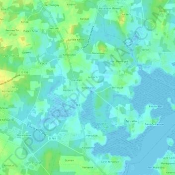 Mappa topografica Kerychard, altitudine, rilievo