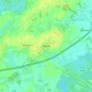Mappa topografica Hatzte, altitudine, rilievo
