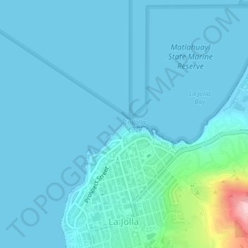 Mappa topografica Boomer Beach, altitudine, rilievo