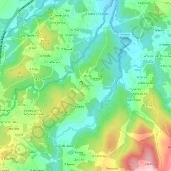 Mappa topografica Xuanzo, altitudine, rilievo