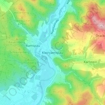 Mappa topografica Kleinramspau, altitudine, rilievo