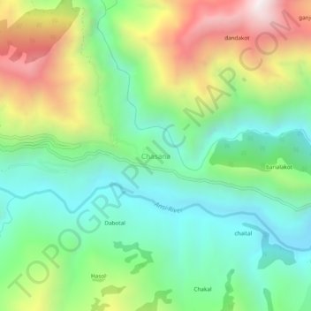 Mappa topografica Chasana, altitudine, rilievo