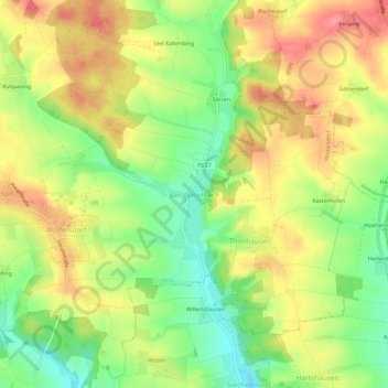 Mappa topografica Berghaselbach, altitudine, rilievo