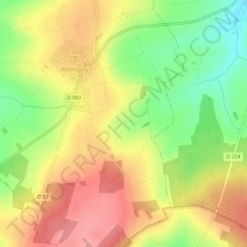 Mappa topografica Presle, altitudine, rilievo