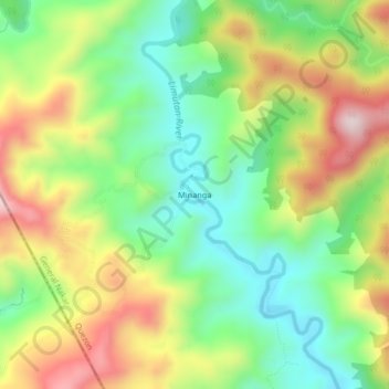Mappa topografica Minanga, altitudine, rilievo