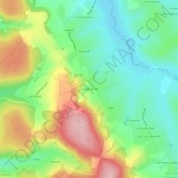 Mappa topografica La Croix de Fer, altitudine, rilievo
