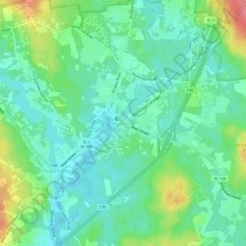Mappa topografica Wyoming, altitudine, rilievo