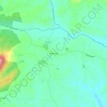 Mappa topografica White Hall, altitudine, rilievo
