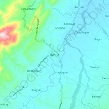 Mappa topografica Banna, altitudine, rilievo