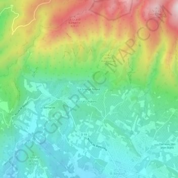 Mappa topografica La Grange-Neuve, altitudine, rilievo