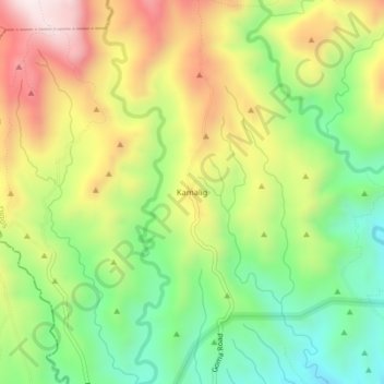 Mappa topografica Kamalig, altitudine, rilievo