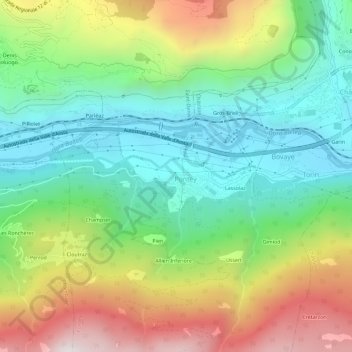 Mappa topografica Prelaz, altitudine, rilievo