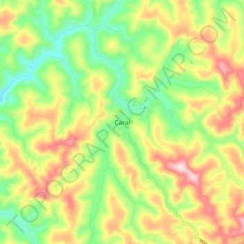 Mappa topografica Caraí, altitudine, rilievo