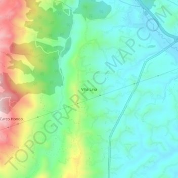Mappa topografica Villa Lina, altitudine, rilievo