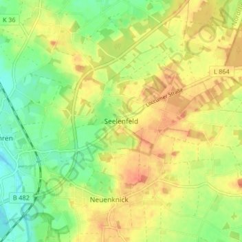 Mappa topografica Seelenfeld, altitudine, rilievo