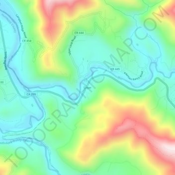 Mappa topografica Salyer, altitudine, rilievo