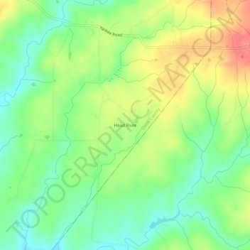 Mappa topografica Head River, altitudine, rilievo