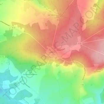 Mappa topografica La Borne, altitudine, rilievo