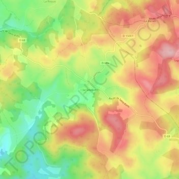 Mappa topografica La Souque, altitudine, rilievo