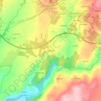 Mappa topografica Remonde, altitudine, rilievo