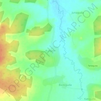 Mappa topografica Kulgaon, altitudine, rilievo