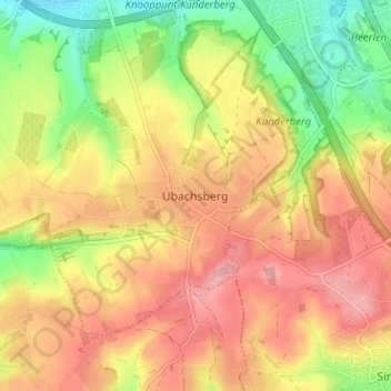 Mappa topografica Ubachsberg, altitudine, rilievo