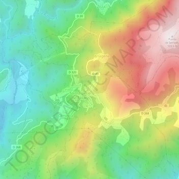 Mappa topografica Saint-André-de-Tallano, altitudine, rilievo