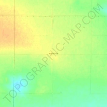 Mappa topografica Ranchvale, altitudine, rilievo