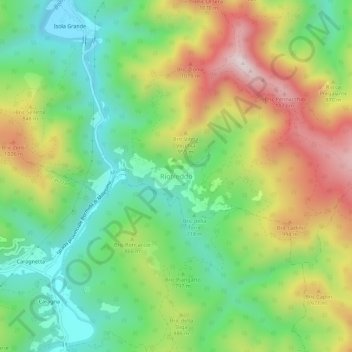 Mappa topografica Riofreddo, altitudine, rilievo