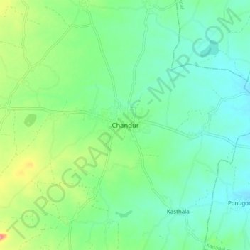 Mappa topografica Chandur, altitudine, rilievo