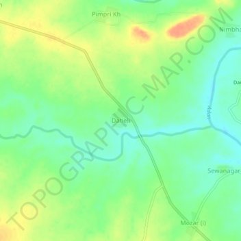 Mappa topografica Daheli, altitudine, rilievo