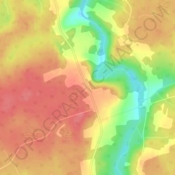 Mappa topografica Beersville, altitudine, rilievo