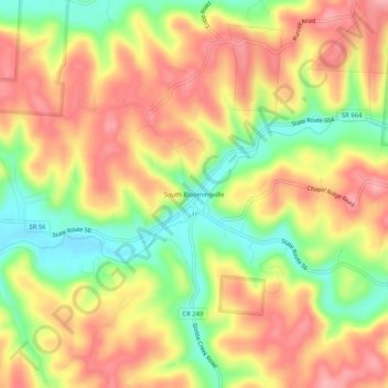 Mappa topografica South Bloomingville, altitudine, rilievo
