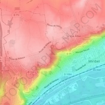 Mappa topografica Le Chant des Sources, altitudine, rilievo