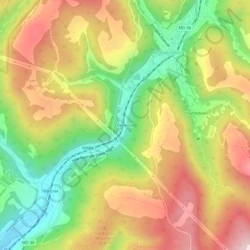 Mappa topografica Detmold, altitudine, rilievo