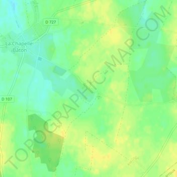 Mappa topografica Les Vaugelais, altitudine, rilievo