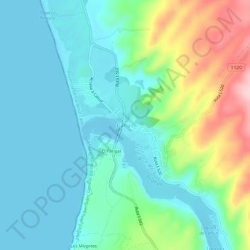 Mappa topografica Cáhuil, altitudine, rilievo