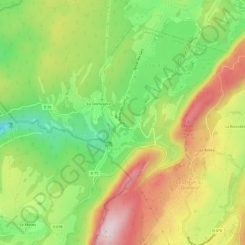 Mappa topografica Ilay, altitudine, rilievo