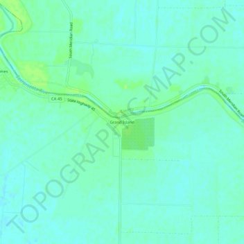 Mappa topografica Grand Island, altitudine, rilievo
