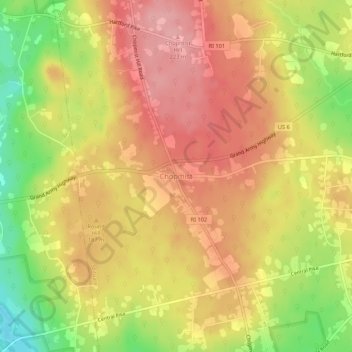 Mappa topografica Chopmist, altitudine, rilievo