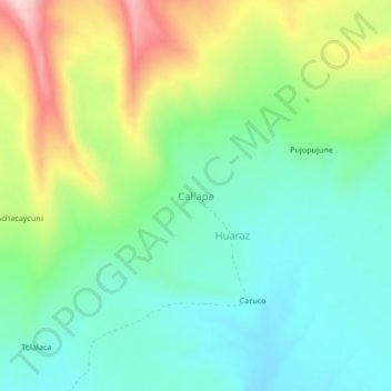 Mappa topografica Callapa, altitudine, rilievo