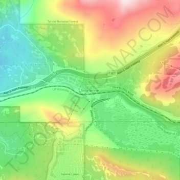 Mappa topografica Soda Springs, altitudine, rilievo