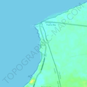 Mappa topografica Minuto de Dios, altitudine, rilievo