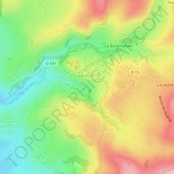 Mappa topografica Le Gagnot, altitudine, rilievo