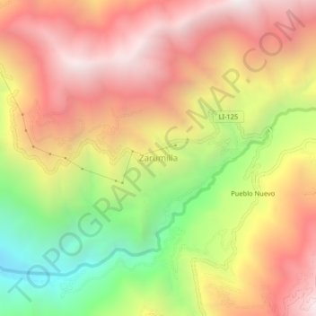 Mappa topografica Zarumilla, altitudine, rilievo
