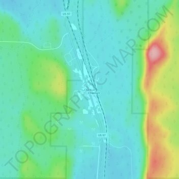 Mappa topografica Chemult, altitudine, rilievo
